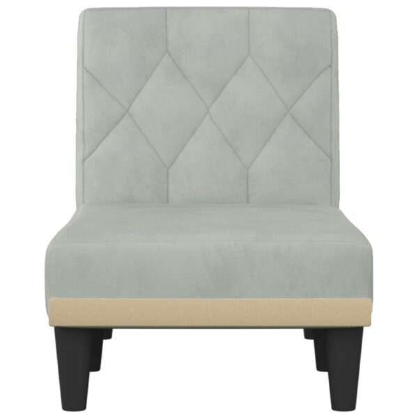 Chaise longue veludo cinzento-claro - Image 3