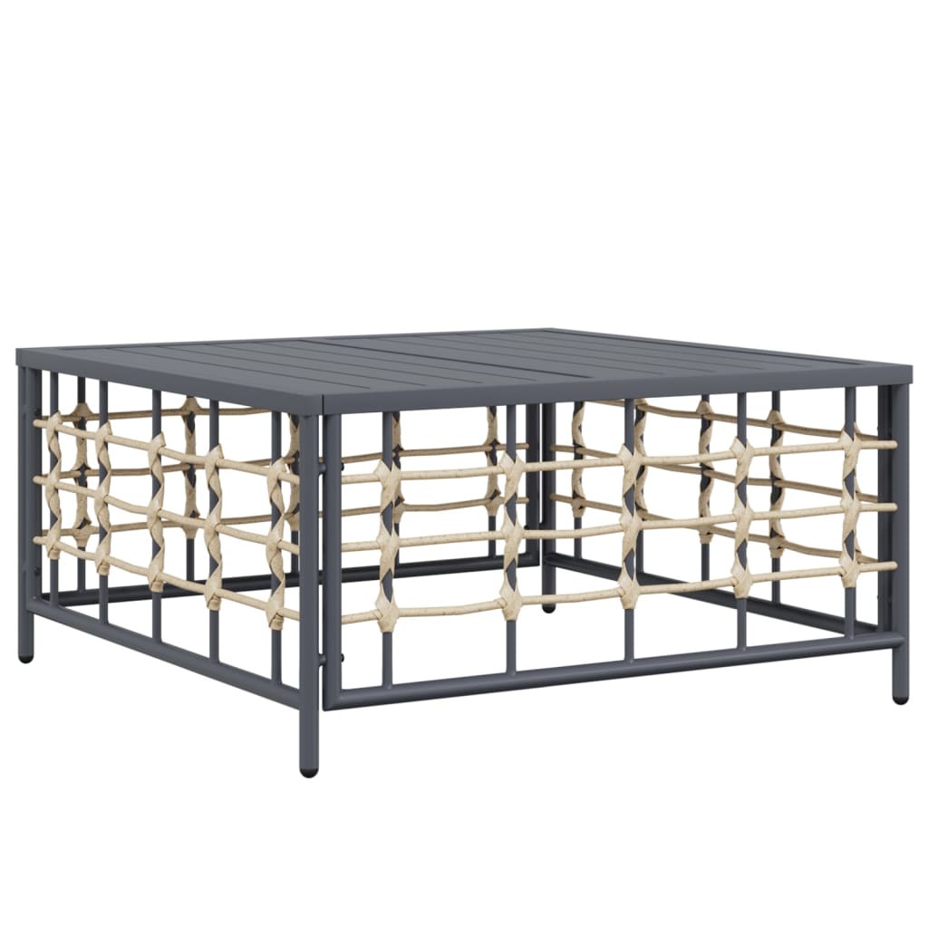 9 pcs conjunto lounge de jardim c/ almofadões vime PE antracite - Image 5