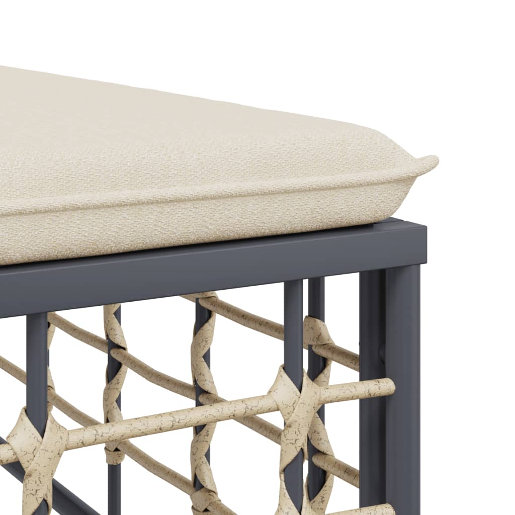 8 pcs conjunto lounge de jardim c/ almofadões vime PE antracite - Image 7