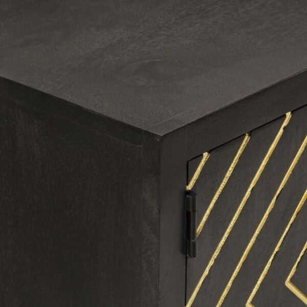 Aparador 110x30x75cm madeira de mangueira maciça preto/ dourado - Image 5