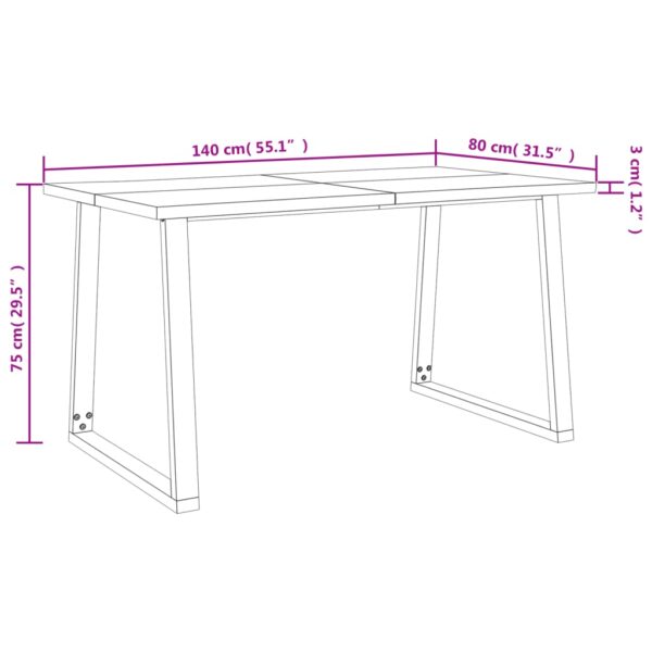 3 pcs conjunto de jantar c/ bordas vivas acácia maciça - Image 10