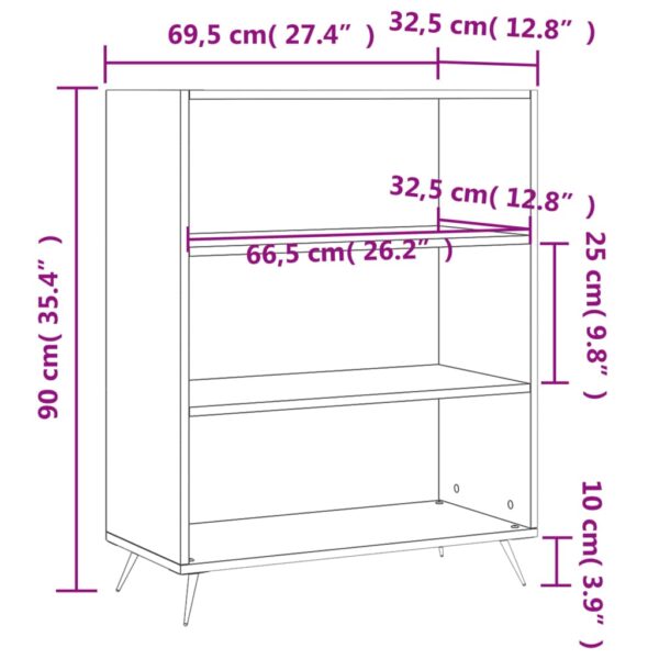 Estante 69,5x32,5x90 cm derivados de madeira branco - Image 8