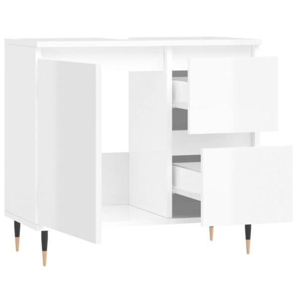 Armário casa 65x33x60 cm derivados de madeira branco brilhante - Image 3