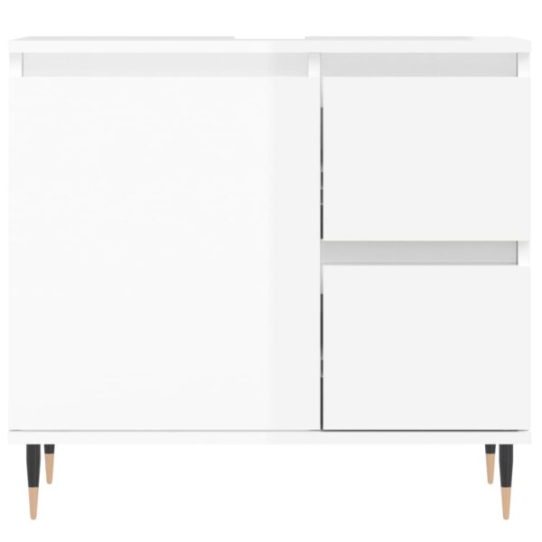 Armário casa 65x33x60 cm derivados de madeira branco brilhante - Image 4