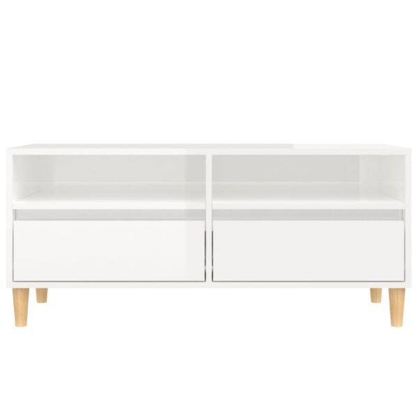 Móvel p/ TV 100x34,5x44,5 cm derivados madeira branco brilhante - Image 5