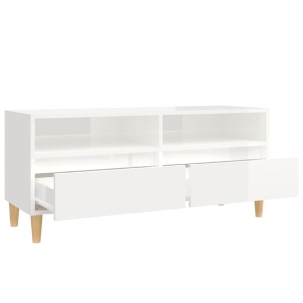 Móvel p/ TV 100x34,5x44,5 cm derivados madeira branco brilhante - Image 7