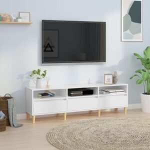 Móvel p/ TV 150x30x44,5 cm derivados madeira branco brilhante