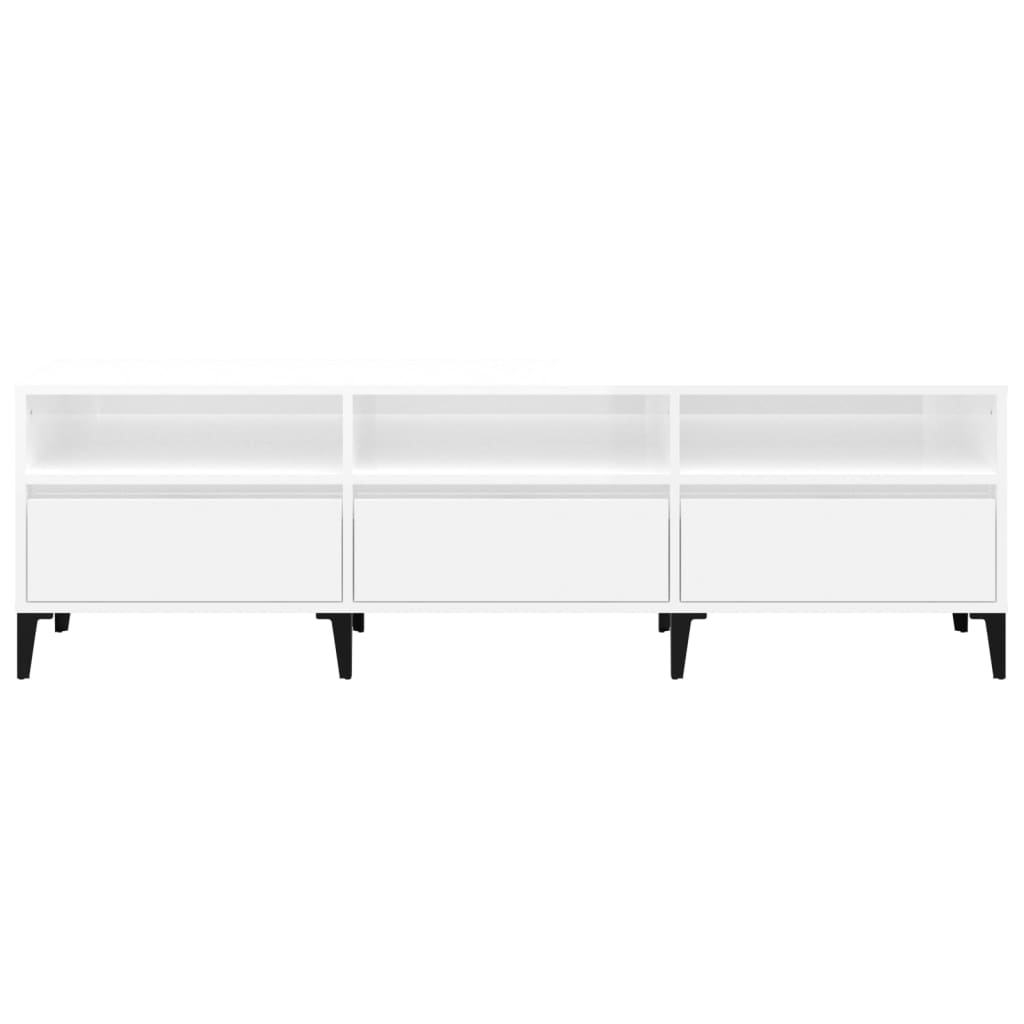 Móvel p/ TV 150x30x44,5 cm derivados madeira branco brilhante - Image 5