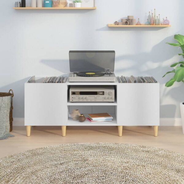 Armário para discos 121x38x48 cm derivados de madeira branco - Image 2