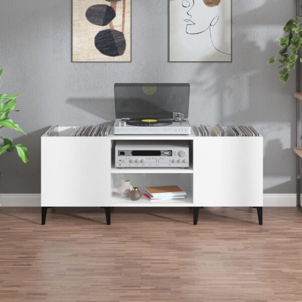 Armário para discos 121x38x48 cm derivados de madeira branco - Image 2