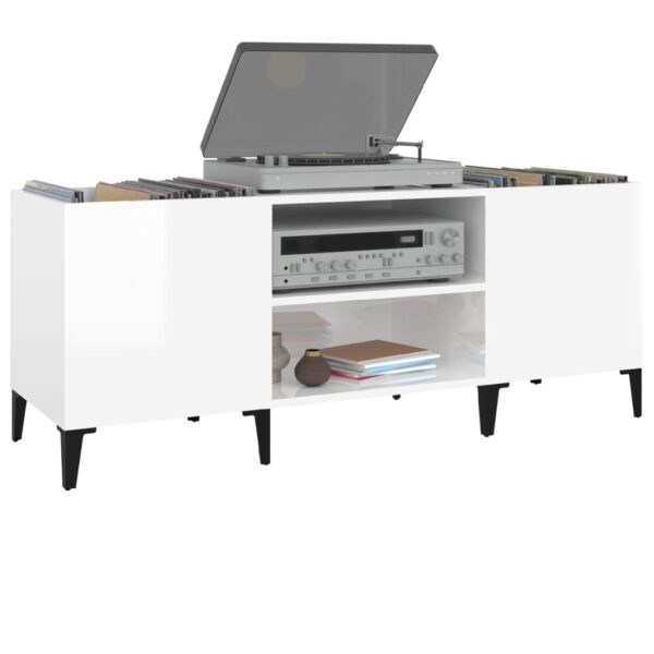 Armário para discos 121x38x48 cm derivados de madeira branco - Image 3
