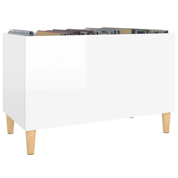 Armário p/ discos 74,5x38x48 cm deriv. madeira branco brilhante - Image 3