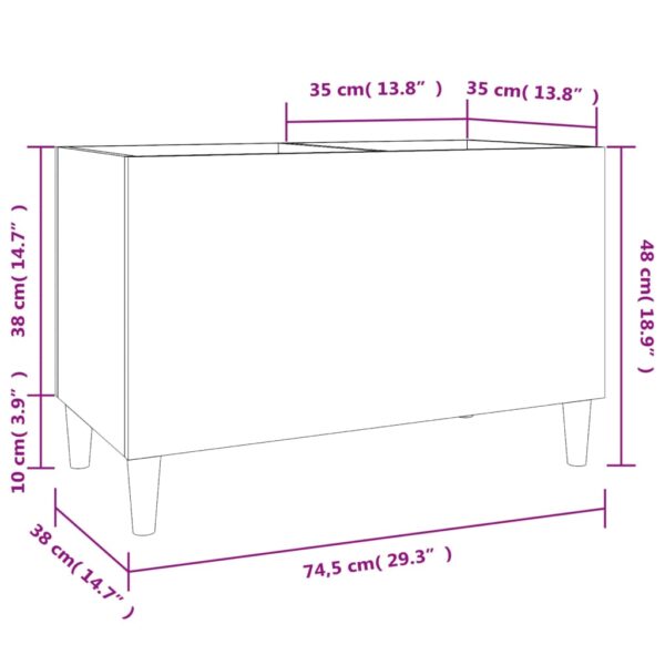 Armário p/ discos 74,5x38x48 cm deriv. madeira branco brilhante - Image 7