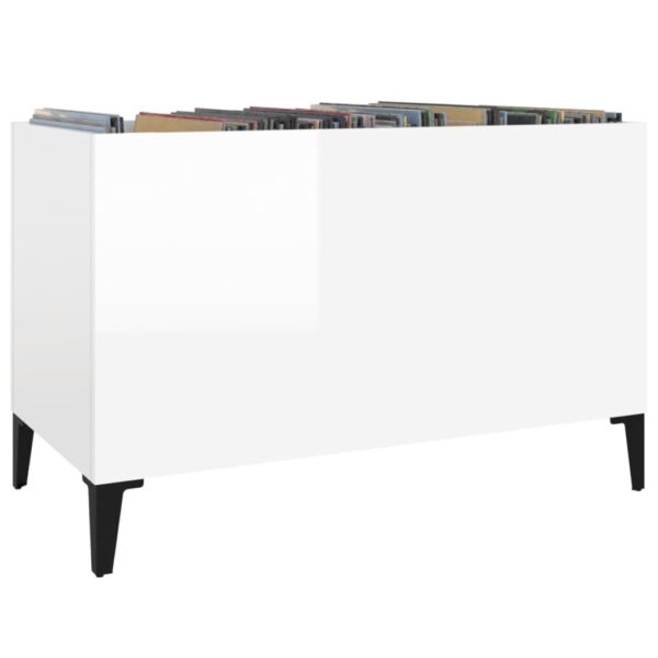 Armário p/ discos 74,5x38x48 cm deriv. madeira branco brilhante - Image 3