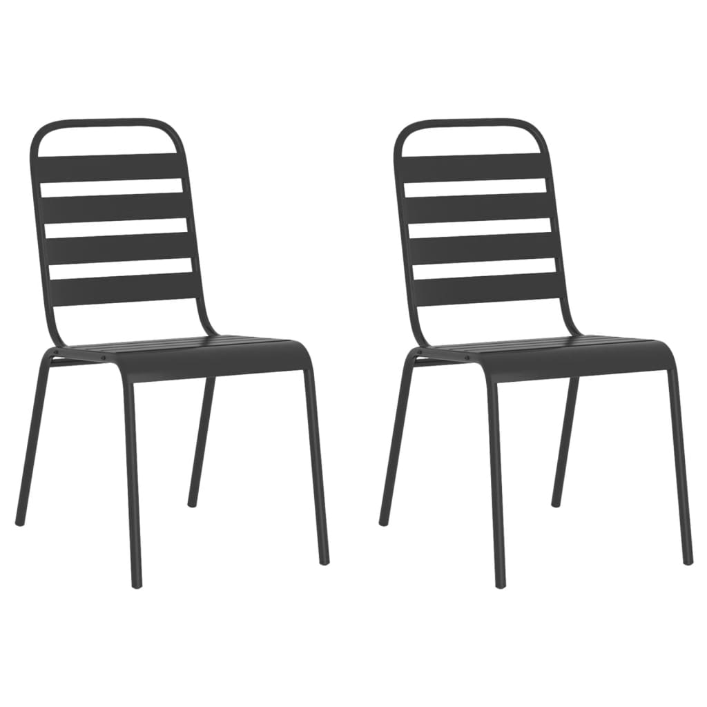 3 pcs conjunto de jantar para jardim aço antracite - Image 3