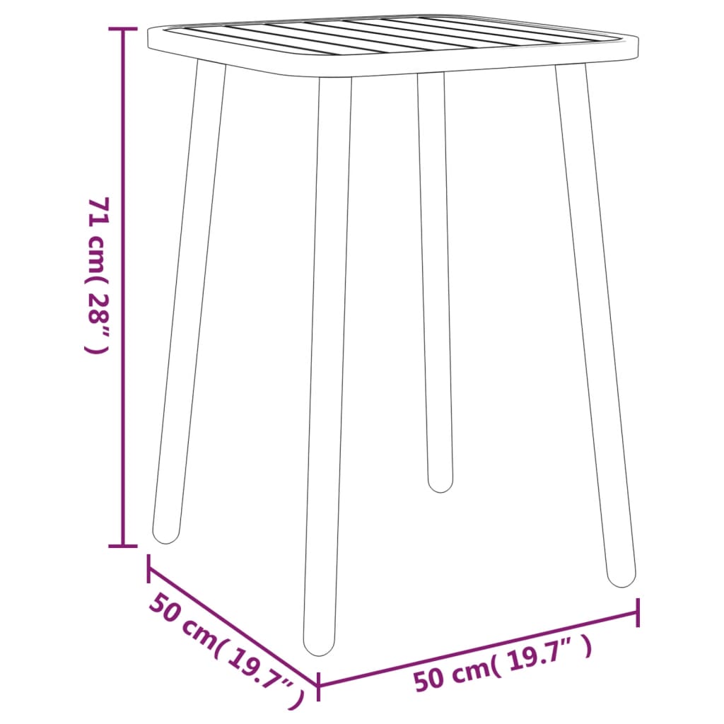 3 pcs conjunto de jantar para jardim aço antracite - Image 10