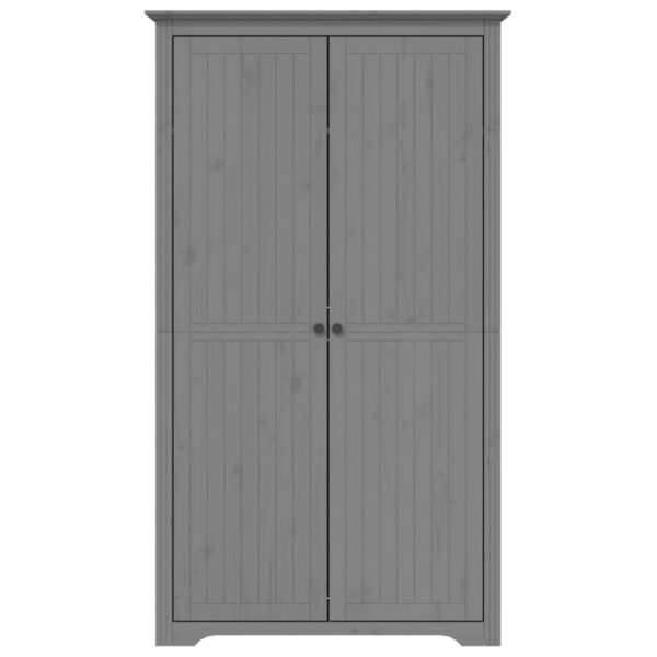 Roupeiro BODO 99x53,5x173 cm madeira de pinho maciça cinzento - Image 2