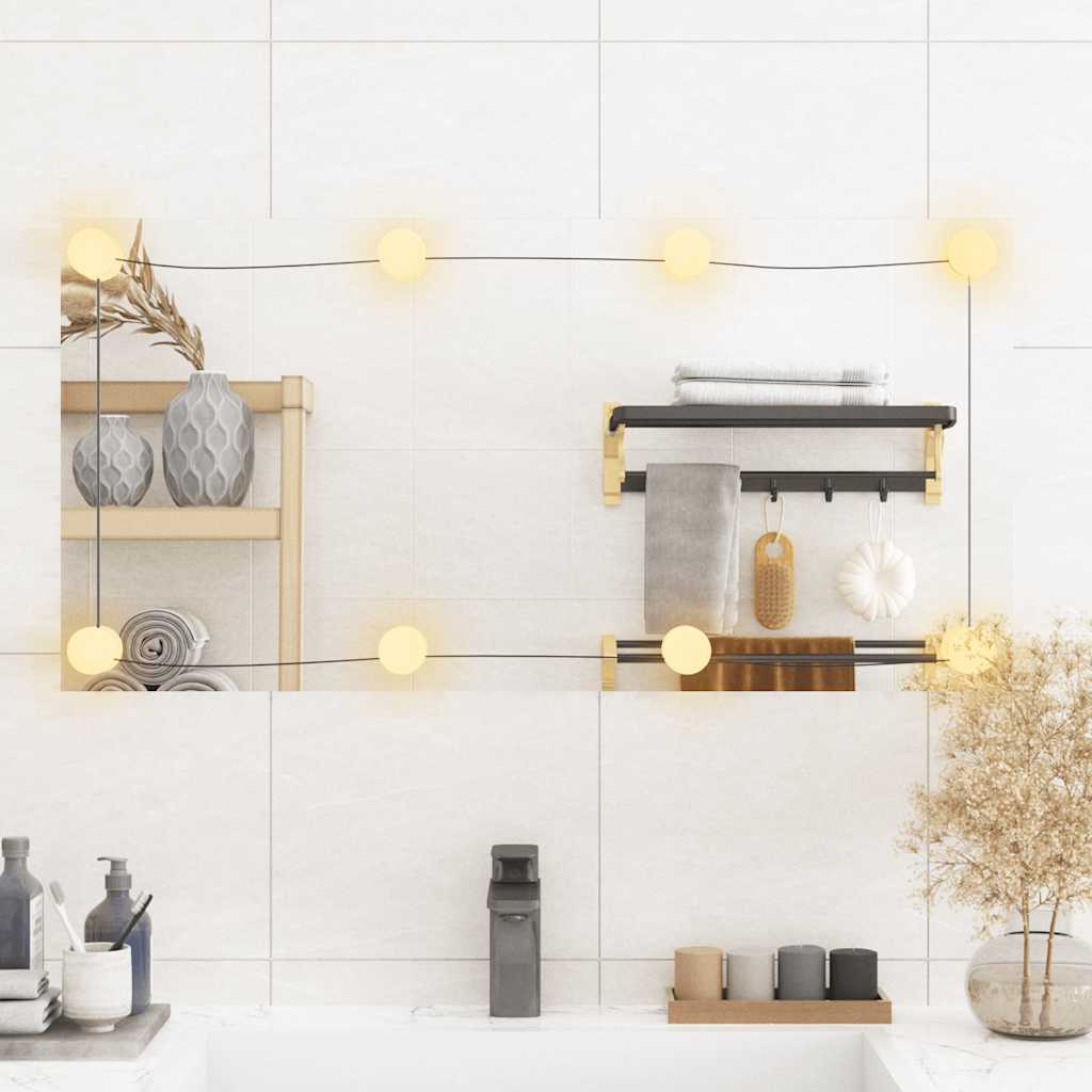 Espelho de parede retangular com luzes LED 40x80 cm vidro - Image 2