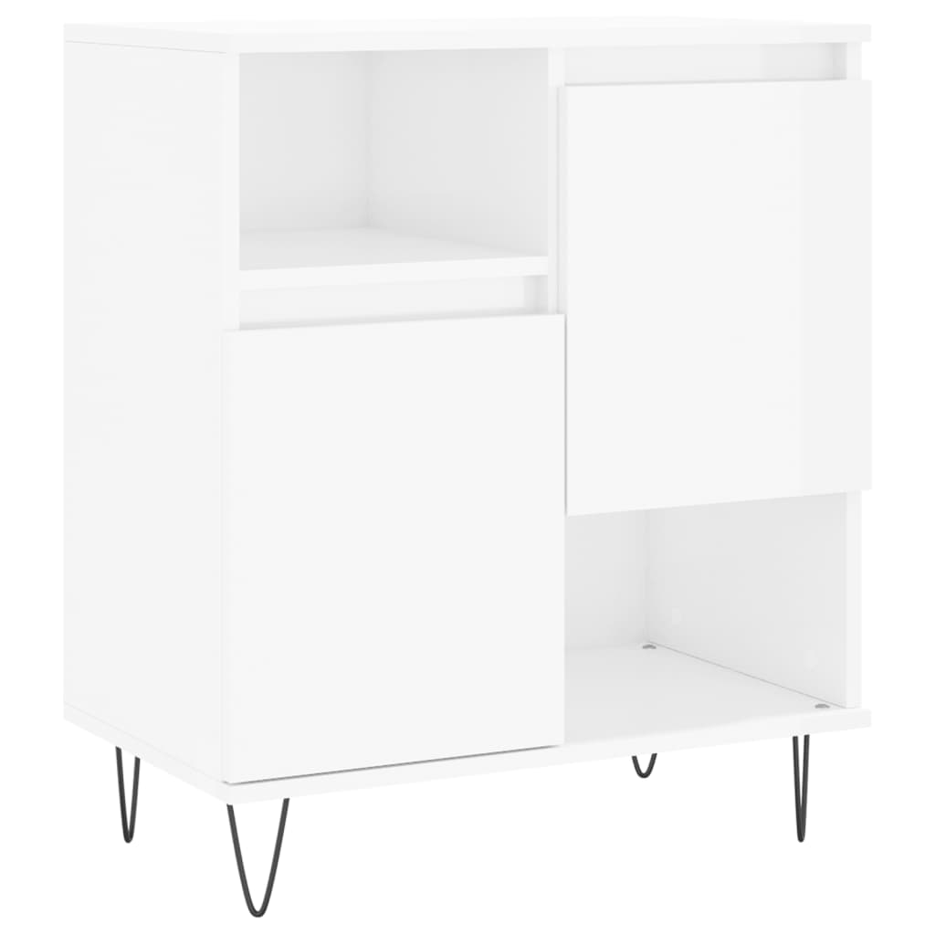 Aparadores 3 pcs derivados de madeira branco brilhante - Image 4