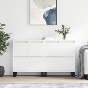 Aparadores 2 pcs derivados de madeira branco brilhante