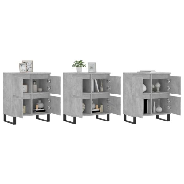 Aparadores 3 pcs derivados de madeira cinzento cimento - Image 2