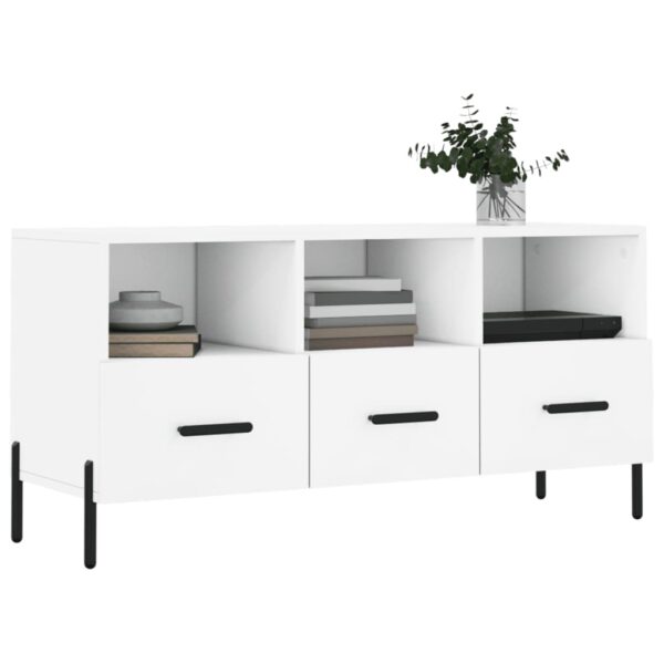 Móvel de TV 102x36x50 cm derivados de madeira branco - Image 2