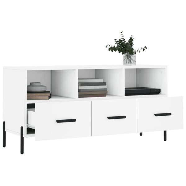 Móvel de TV 102x36x50 cm derivados de madeira branco - Image 3
