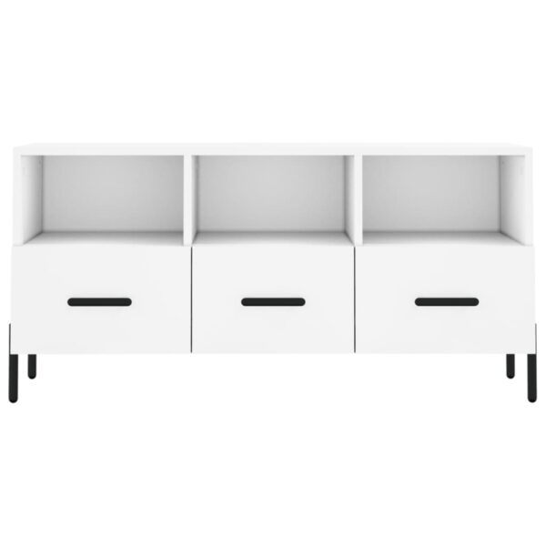 Móvel de TV 102x36x50 cm derivados de madeira branco - Image 4