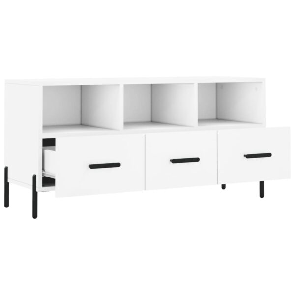 Móvel de TV 102x36x50 cm derivados de madeira branco - Image 5
