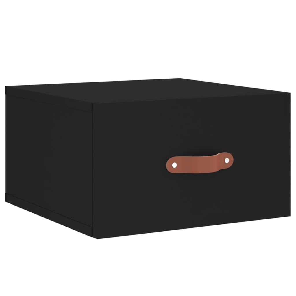 Mesas de cabeceira montagem na parede 2 pcs 35x35x20 cm preto - Image 4