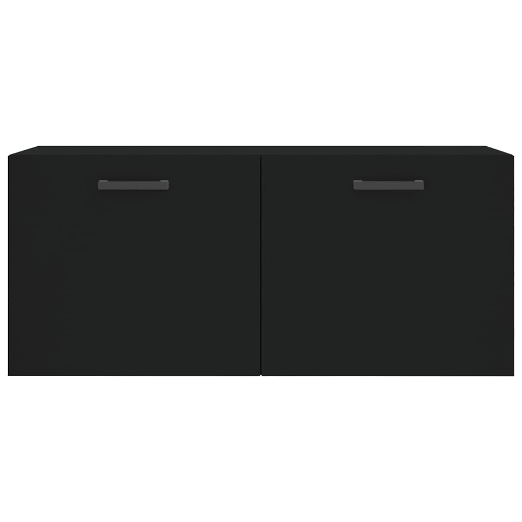 Armário de parede 80x36,5x35 cm derivados de madeira preto - Image 4