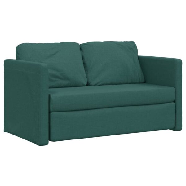 Sofá-cama sem pés 112x174x55 cm tecido verde-escuro - Image 3