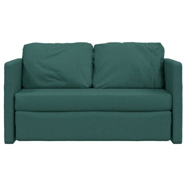 Sofá-cama sem pés 112x174x55 cm tecido verde-escuro - Image 4