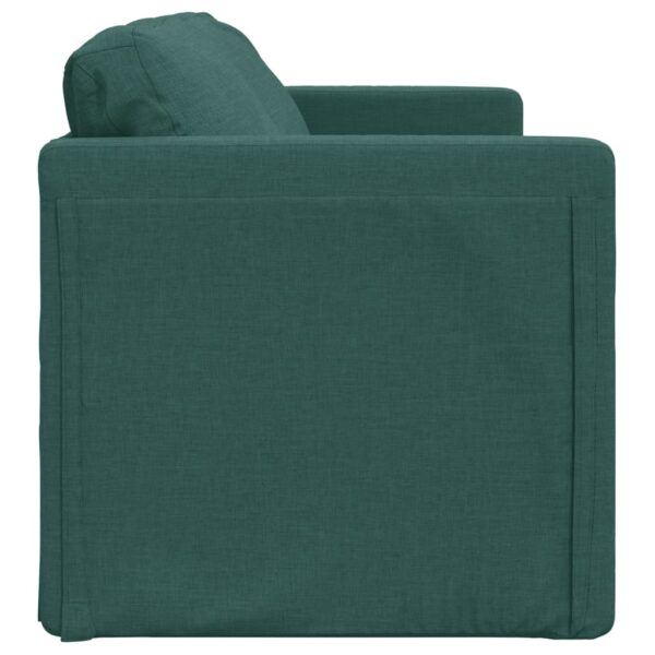 Sofá-cama sem pés 112x174x55 cm tecido verde-escuro - Image 5