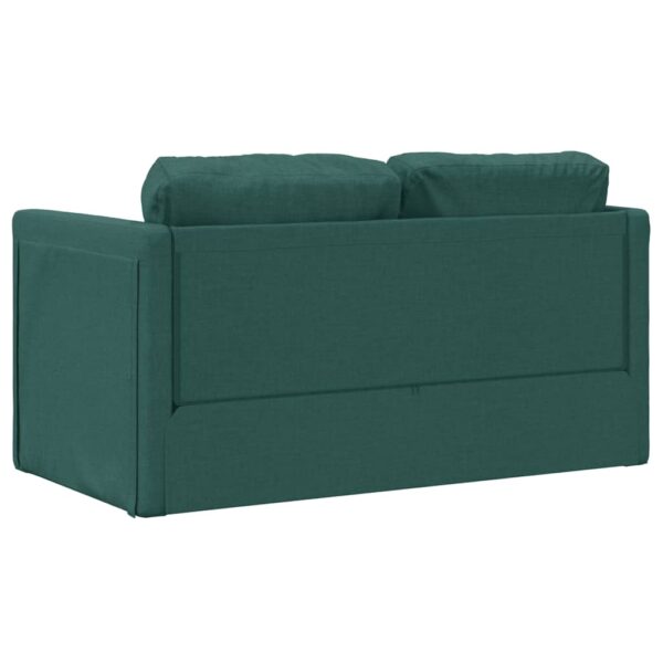 Sofá-cama sem pés 112x174x55 cm tecido verde-escuro - Image 6