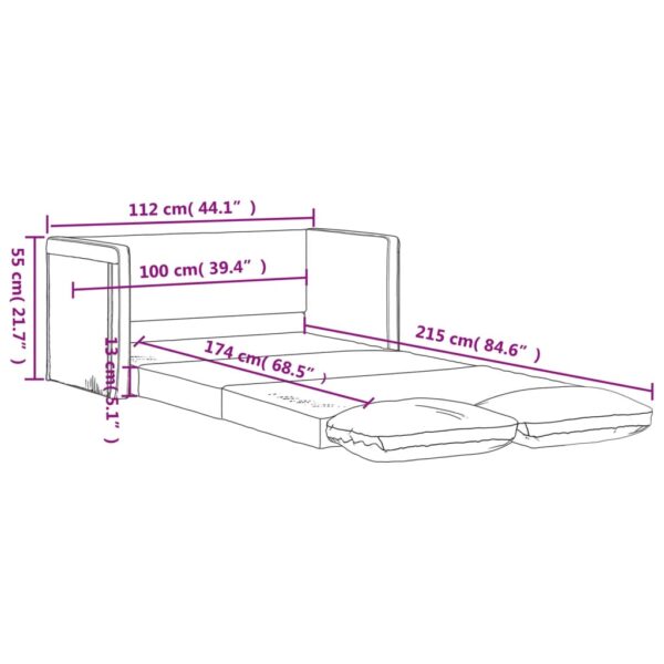 Sofá-cama sem pés 112x174x55 cm tecido verde-escuro - Image 10