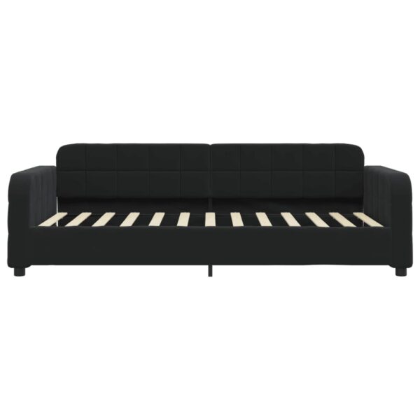 Sofá-cama 90x200 cm veludo preto - Image 2
