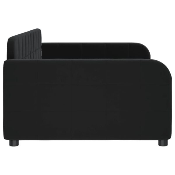 Sofá-cama 90x200 cm veludo preto - Image 3