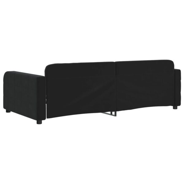 Sofá-cama 90x200 cm veludo preto - Image 4