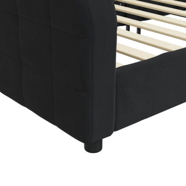 Sofá-cama 90x200 cm veludo preto - Image 5