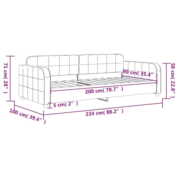 Sofá-cama 90x200 cm veludo preto - Image 7