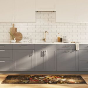 Tapete de cozinha lavável antiderrapante 60x180 cm multicor