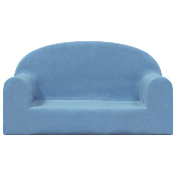 Sofá infantil de 2 lugares pelúcia macia azul - Image 2
