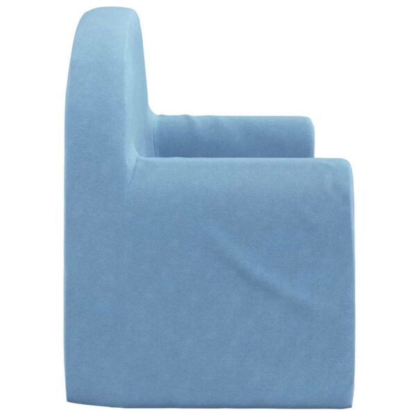 Sofá infantil de 2 lugares pelúcia macia azul - Image 3