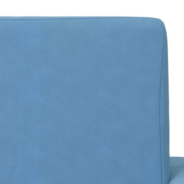Sofá-cama infantil de 2 lugares pelúcia macia azul - Image 6