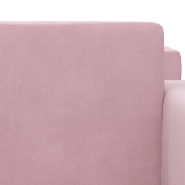 Sofá-cama infantil de 2 lugares pelúcia macia rosa - Image 6