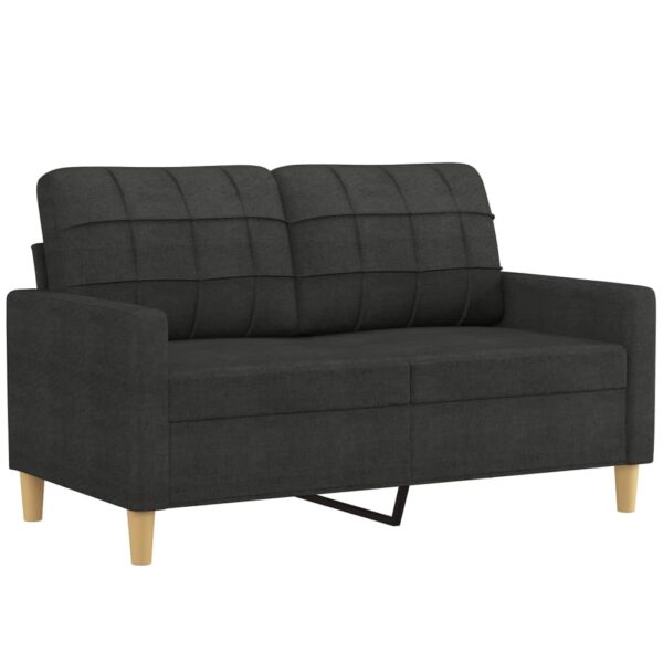 Sofá 2 lugares + almofadas decorativas 120 cm tecido preto - Image 3