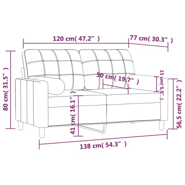 Sofá 2 lugares + almofadas decorativas 120 cm tecido preto - Image 7