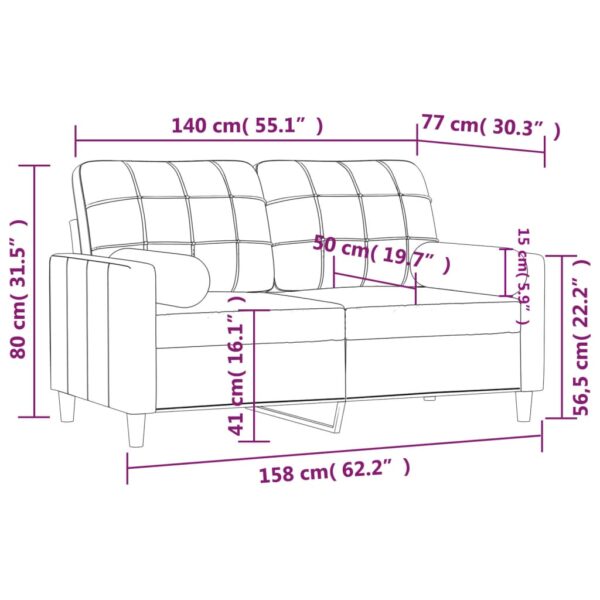 Sofá 2 lugares +almofadas decorativas 140cm tecido cinza-escuro - Image 7