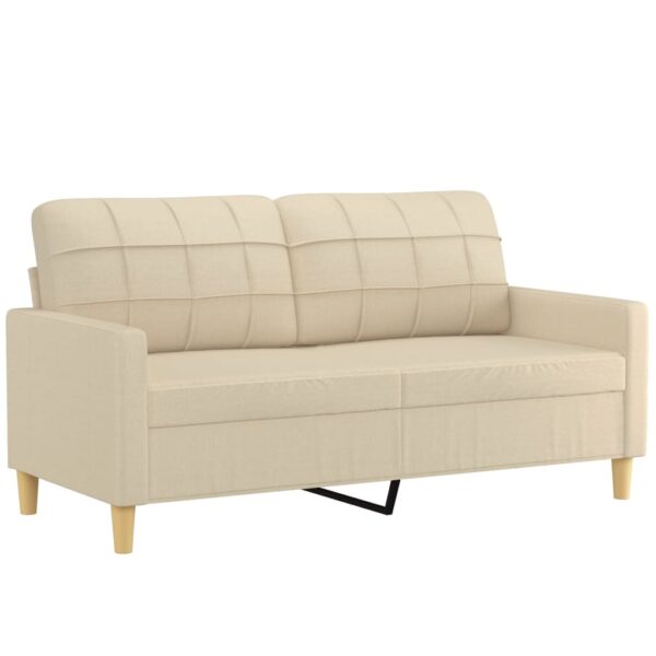 Sofá 2 lugares + almofadas decorativas 140 cm tecido cor creme - Image 3